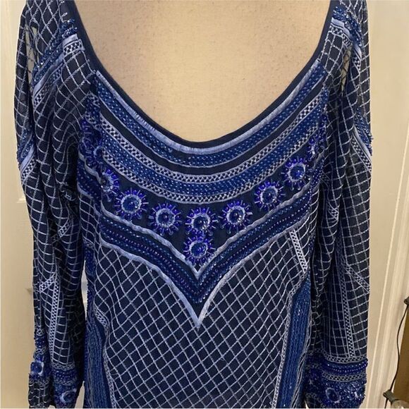 Parker Blue Patterned embellished Women's Dress, M - Picture 12 of 16